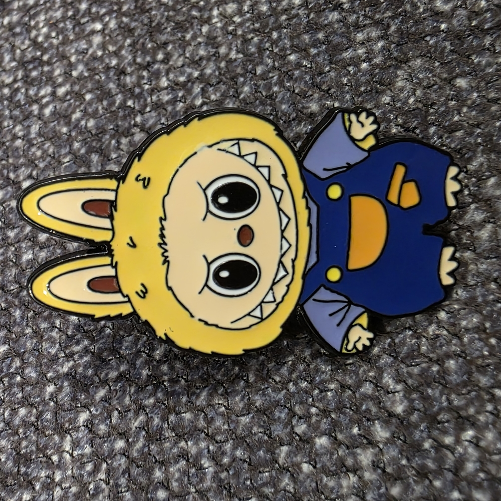 Cute Character Enamel Pin - Yellow and Blue